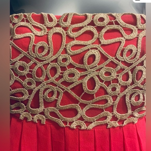 Lilly Pulitzer Jillie Pink Chiffon strapless Dress. Gold detail. Sz 8. NWT $328 - Picture 2 of 12